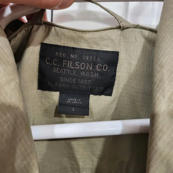 Filson Lightweight Waxed Anorak - Large - Grey Khaki - Picture 7 of 16